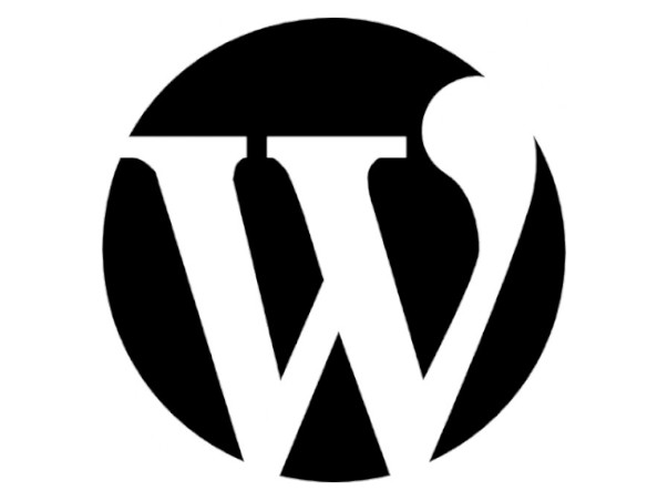 Ikona Wordpress biało czarna